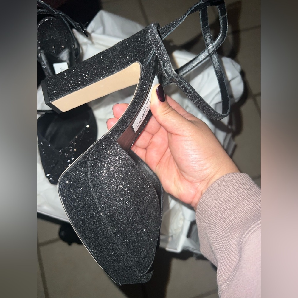 Jimmy Choo Black Platform heels  size 39.5